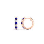 Load image into Gallery viewer, 0.50-carat-5-stone-sapphire-huggie-hoop-earrings-in-rose-gold-FDEAR10773GSABLANGLE2-NL-RG