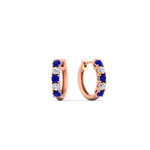 Load image into Gallery viewer, 0.50-carat-5-stone-sapphire-huggie-hoop-earrings-in-rose-gold-FDEAR10773GSABLANGLE2-NL-RG