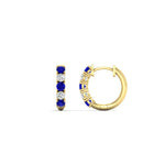 Load image into Gallery viewer, 0.50-carat-5-stone-sapphire-huggie-hoop-earrings-in-yellow-gold-FDEAR10773GSABLANGLE2-NL-YG