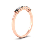 Load image into Gallery viewer, 0.50-carat-Princess-cut-7-stone-black-diamond-wedding-band-in-rose-gold-fdwb8008prblackangle2-0.50ct-nl-rg.jpg