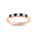 Load image into Gallery viewer, 0.50-carat-Princess-cut-7-stone-black-diamond-wedding-band-in-rose-gold-fdwb8008prblackangle5-0.50ct-nl-rg.jpg