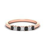 Load image into Gallery viewer, 0.50-carat-Princess-cut-7-stone-black-diamond-wedding-band-in-rose-gold-fdwb8008prblacksleep-0.50ct-nl-rg.jpg