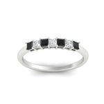 Load image into Gallery viewer, 0.50-carat-Princess-cut-7-stone-black-diamond-wedding-band-in-white-gold-fdwb8008prblackangle5-0.50ct-nl-wg.jpg