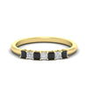Load image into Gallery viewer, 0.50-carat-Princess-cut-7-stone-black-diamond-wedding-band-in-yellow-gold-fdwb8008prblacksleep-0.50ct-nl-yg.jpg