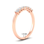 Load image into Gallery viewer, 0.50-carat-Princess-cut-7-stone-diamond-wedding-band-in-rose-gold-fdwb8008prangle2-0.50ct-nl-rg-hw.jpg