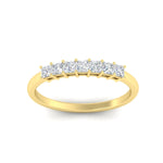 Load image into Gallery viewer, 0.50-carat-Princess-cut-7-stone-diamond-wedding-band-in-yellow-gold-fdwb8008prangle5-0.50ct-nl-yg.jpg