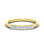 Load image into Gallery viewer, 0.50-carat-Princess-cut-7-stone-diamond-wedding-band-in-yellow-gold-fdwb8008prsleep-0.50ct-nl-yg.jpg