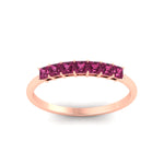 Load image into Gallery viewer, https://cdn.fascinatingdiamonds.com/FDWB179/0.50-carat-Princess-cut-7-stone-pink-sapphire-wedding-band-in-rose-gold-fdwb179prgsadrpiangle5-0.50ct-nl-rg.jpg