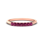 Load image into Gallery viewer, https://cdn.fascinatingdiamonds.com/FDWB179/0.50-carat-Princess-cut-7-stone-pink-sapphire-wedding-band-in-rose-gold-fdwb179prgsadrpisleep-0.50ct-nl-rg.jpg