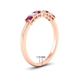 Load image into Gallery viewer, 0.50-carat-Princess-cut-7-stone-pink-sapphire-wedding-band-in-rose-gold-fdwb8008prgsadrpiangle2-0.50ct-nl-rg-hw.jpg