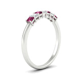Load image into Gallery viewer, 0.50-carat-Princess-cut-7-stone-pink-sapphire-wedding-band-in-white-gold-fdwb8008prgsadrpiangle2-0.50ct-nl-wg.jpg