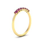 Load image into Gallery viewer, https://cdn.fascinatingdiamonds.com/FDWB179/0.50-carat-Princess-cut-7-stone-pink-sapphire-wedding-band-in-yellow-gold-fdwb179prgsadrpiangle2-0.50ct-nl-yg.jpg