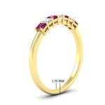 Load image into Gallery viewer, 0.50-carat-Princess-cut-7-stone-pink-sapphire-wedding-band-in-yellow-gold-fdwb8008prgsadrpiangle2-0.50ct-nl-yg-hw.jpg
