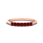 Load image into Gallery viewer, https://cdn.fascinatingdiamonds.com/FDWB179/0.50-carat-Princess-cut-7-stone-ruby-wedding-band-in-rose-gold-fdwb179prgrudrsleep-0.50ct-nl-rg.jpg