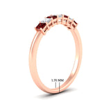Load image into Gallery viewer, 0.50-carat-Princess-cut-7-stone-ruby-wedding-band-in-rose-gold-fdwb8008prgrudrangle2-0.50ct-nl-rg-hw.jpg