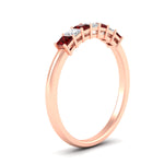 Load image into Gallery viewer, 0.50-carat-Princess-cut-7-stone-ruby-wedding-band-in-rose-gold-fdwb8008prgrudrangle2-0.50ct-nl-rg.jpg