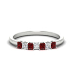 Load image into Gallery viewer, 0.50-carat-Princess-cut-7-stone-ruby-wedding-band-in-white-gold-fdwb8008prgrudrsleep-0.50ct-nl-wg.jpg