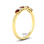 Load image into Gallery viewer, 0.50-carat-Princess-cut-7-stone-ruby-wedding-band-in-yellow-gold-fdwb8008prgrudrangle2-0.50ct-nl-yg-hw.jpg