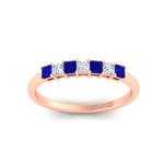 Load image into Gallery viewer, 0.50-carat-Princess-cut-7-stone-sapphire-wedding-band-in-rose-gold-fdwb8008prgsablangle5-0.50ct-nl-rg.jpg