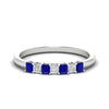 Load image into Gallery viewer, 0.50-carat-Princess-cut-7-stone-sapphire-wedding-band-in-white-gold-fdwb8008prgsablsleep-0.50ct-nl-wg.jpg
