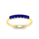 Load image into Gallery viewer, https://cdn.fascinatingdiamonds.com/FDWB179/0.50-carat-Princess-cut-7-stone-sapphire-wedding-band-in-yellow-gold-fdwb179prgsablangle5-0.50ct-nl-yg.jpg