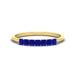 Load image into Gallery viewer, https://cdn.fascinatingdiamonds.com/FDWB179/0.50-carat-Princess-cut-7-stone-sapphire-wedding-band-in-yellow-gold-fdwb179prgsablsleep-0.50ct-nl-yg.jpg