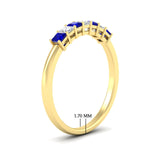 Load image into Gallery viewer, 0.50-carat-Princess-cut-7-stone-sapphire-wedding-band-in-yellow-gold-fdwb8008prgsablangle2-0.50ct-nl-yg-hw.jpg