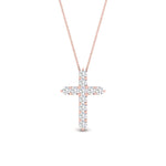 Load image into Gallery viewer, 0.50-carat-diamond-simple-cross-pendant-in-FDPD10825-0.50CT-NL-RG