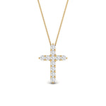 Load image into Gallery viewer, 0.50-carat-diamond-simple-cross-pendant-in-FDPD10825-0.50CT-NL-YG