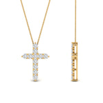 Load image into Gallery viewer, 0.50-carat-diamond-simple-cross-pendant-in-FDPD10825-0.50CT-NL-YG