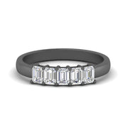 Emerald Cut Five Stone Diamond Anniversary Ring