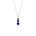 Load image into Gallery viewer, 0.50-carat-graduated-3-stone-sapphire-necklace-in-rose-gold-FDPD11293GSABLANGLE1-0.50CT-NL-RG.jpg?v=1752569864