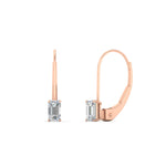 Load image into Gallery viewer, 0.50-carat-lever-back-emerald-diamond-studs-earrings-in-rose-gold-FD-EAR9225EM-0.50 CT-NL-RG
