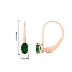 Load image into Gallery viewer, 0.50-carat-oval-emerald-lever-back stud-earrings-in-rose-gold-FDEAR9225OVGEMGR-0.50CT-NL-RG
