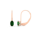 Load image into Gallery viewer, 0.50-carat-oval-emerald-lever-back stud-earrings-in-rose-gold-FDEAR9225OVGEMGR-0.50CT-NL-RG
