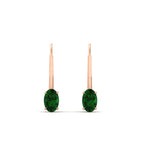 Load image into Gallery viewer, 0.50-carat-oval-emerald-lever-back stud-earrings-in-rose-gold-FDEAR9225OVGEMGR-0.50CT-NL-RG