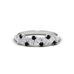 Load image into Gallery viewer, 0.50-carat-pear-diamond-and-black-diamond-anniversary-wedding-band-in-white-gold-FD9174BGBLACK-0.50CT-NL-WG