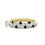 Load image into Gallery viewer, 0.50-carat-pear-diamond-and-black-diamond-anniversary-wedding-band-in-yellow-gold-FD9174BGBLACK-0.50CT-NL-YG-HW