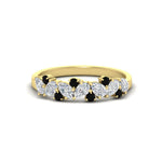 Load image into Gallery viewer, 0.50-carat-pear-diamond-and-black-diamond-anniversary-wedding-band-in-yellow-gold-FD9174BGBLACK-0.50CT-NL-YG