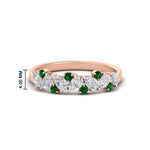 Load image into Gallery viewer, 0.50-carat-pear-diamond-and-emerald-anniversary-wedding-band-in-rose-gold-FD9174BGEMGR-0.50CT-NL-RG-HW