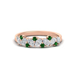 Load image into Gallery viewer, 0.50-carat-pear-diamond-and-emerald-anniversary-wedding-band-in-rose-gold-FD9174BGEMGR-0.50CT-NL-RG