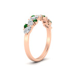 Load image into Gallery viewer, 0.50-carat-pear-diamond-and-emerald-anniversary-wedding-band-in-rose-gold-FD9174BGEMGRANGLE2-0.50CT-NL-RG