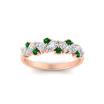 Load image into Gallery viewer, 0.50-carat-pear-diamond-and-emerald-anniversary-wedding-band-in-rose-gold-FD9174BGEMGRANGLE5-0.50CT-NL-RG