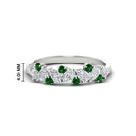 Load image into Gallery viewer, 0.50-carat-pear-diamond-and-emerald-anniversary-wedding-band-in-white-gold-FD9174BGEMGR-0.50CT-NL-WG-HW