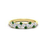 Load image into Gallery viewer, 0.50-carat-pear-diamond-and-emerald-anniversary-wedding-band-in-yellow-gold-FD9174BGEMGR-0.50CT-NL-YG