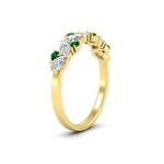 Load image into Gallery viewer, 0.50-carat-pear-diamond-and-emerald-anniversary-wedding-band-in-yellow-gold-FD9174BGEMGRANGLE2-0.50CT-NL-YG