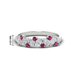Load image into Gallery viewer, 0.50-carat-pear-diamond-and-pink-sapphire-anniversary-wedding-band-in-white-gold-FD9174BGSADRPI-0.50CT-NL-WG-HW
