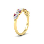 Load image into Gallery viewer, 0.50-carat-pear-diamond-and-pink-sapphire-anniversary-wedding-band-in-yellow-gold-FD9174BGSADRPIANGLE2-0.50CT-NL-YG