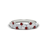 Load image into Gallery viewer, 0.50-carat-pear-diamond-and-ruby-anniversary-wedding-band-in-white-gold-FD9174BGRUDR-0.50CT-NL-WG