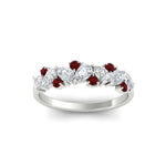 Load image into Gallery viewer, 0.50-carat-pear-diamond-and-ruby-anniversary-wedding-band-in-white-gold-FD9174BGRUDRANGLE5-0.50CT-NL-WG